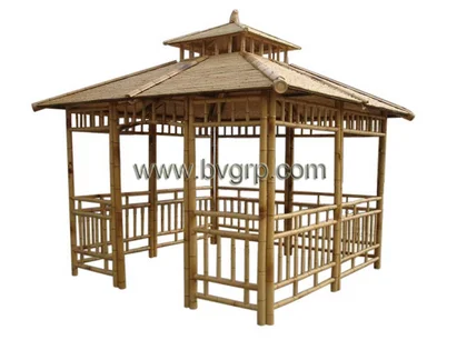 Pabellón con mesas y cortinas de alta calidad bambú gazebo-Quioscos