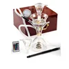 15 inches premium latest original Al Fakher Glass hookah in wooden case with led base and remote