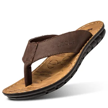 soft leather flip flops