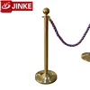 Jinke Golden Stanchion Post and Velvet Rope For Airport Queue Management