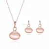 Fashion Pink Opal Stone Rose Gold Jewelry Set XSJS-0175
