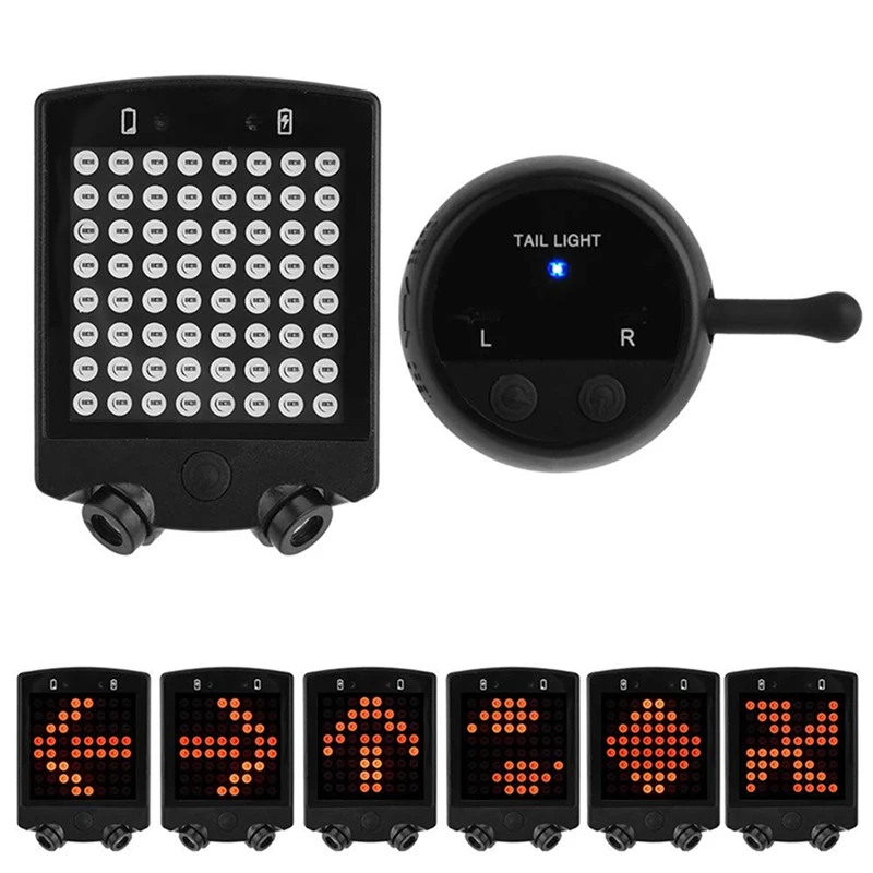 Bicycle Light Wireless Remote Turn Signal LED Warning Light Mountain Bike Waterproof Rear Light Turn LED Warning Lamp