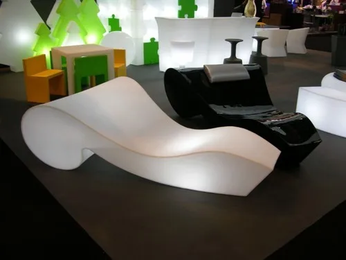 Modern European Design LED Cube Sofa Sectional Home Furniture with Bar Stool New Plastic Sectioned LED Living Room Furniture