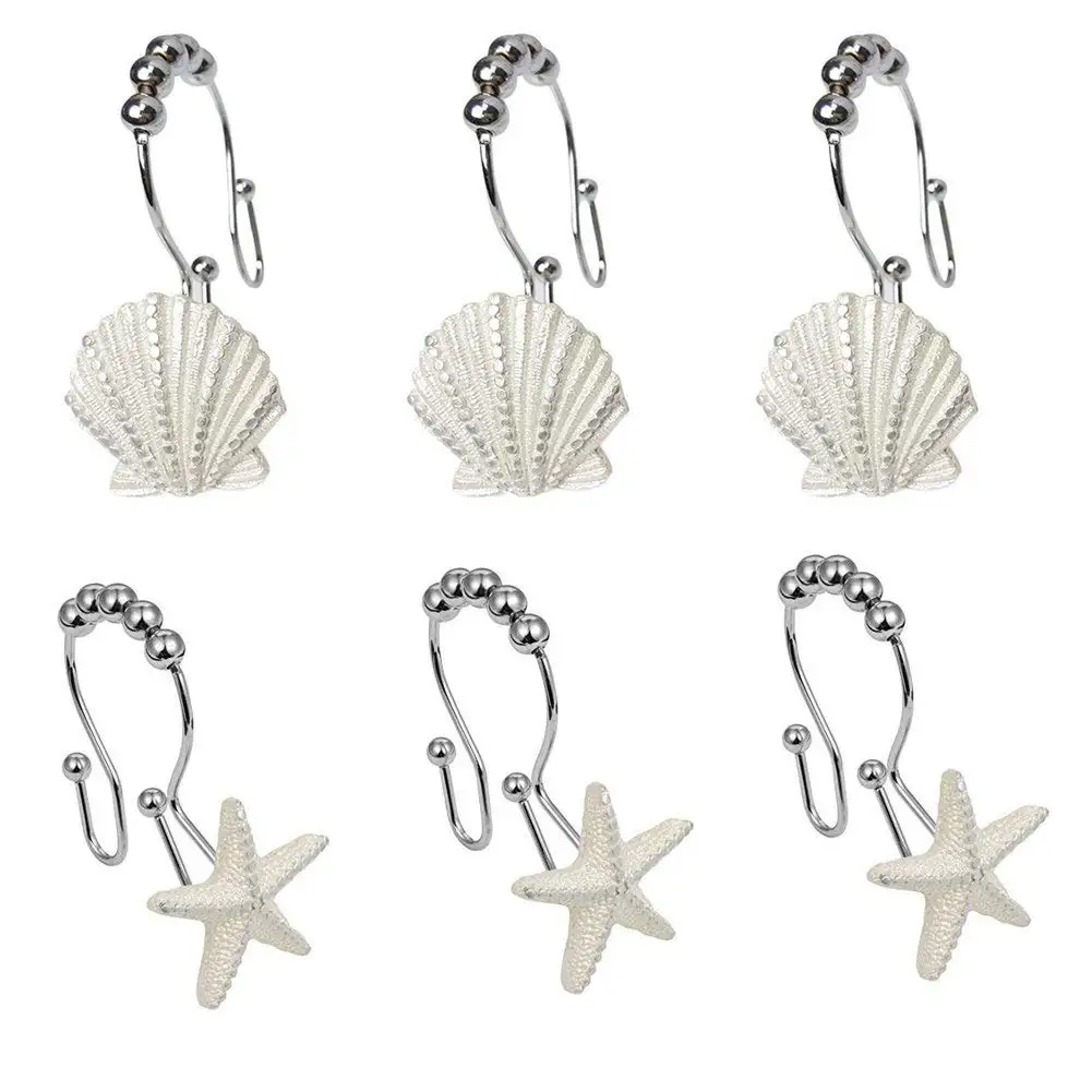 Artown Gold Decorative Shower Curtain Hooks Rings for Bathroom Bathtubs