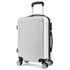 China Factory Light Weight 20 inch Stock Silver ABS Trolley Travel Luggage Bag with 360 Spinner 4 Mute Wheels for Boarding