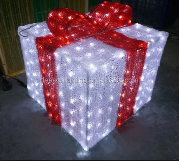 High Quality 3d Gift Box Motif Light Outdoor Decoration Light Buy