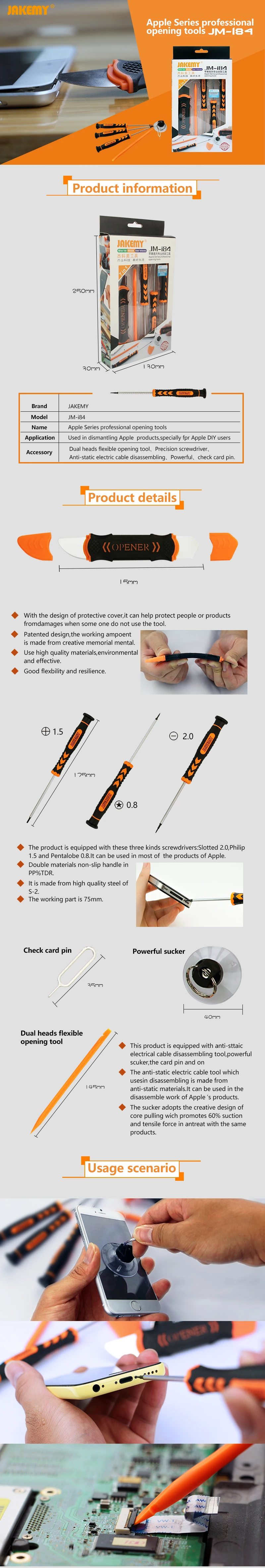 JAKEMY Portable Disassembly DIY Repair Tool Kit with Mini Screwdriver Suction Cup Opener for Laptop Mobile Phone Gamepad