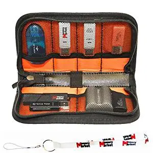 MemoryMarket Nylon Fabric Storage Holder / Wallet / Carrying Case / Bag / Organizer for USB Flash Drives/Thumb Drives/Pen Drives/Jump Drives and Cables with Lanyard