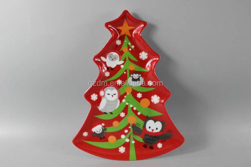 melamine small Xmas tree plate 8inch