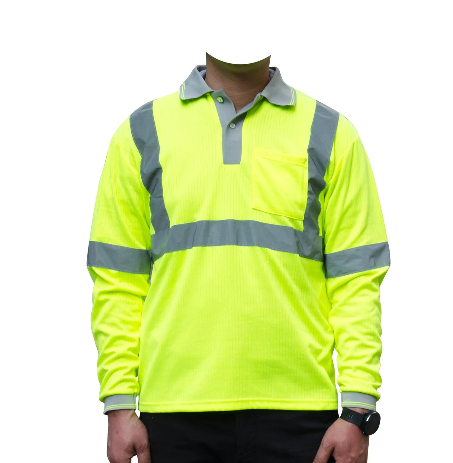 Drop Needle Fabric Class 3 High Reflective Long Sleeve Hi Vis Work Shirt