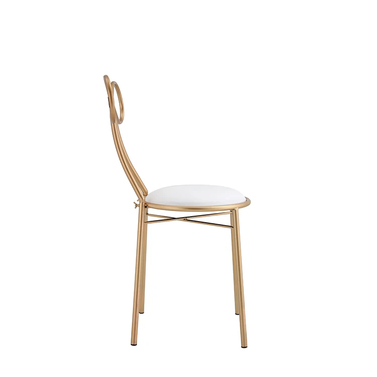 Simple Modern Style Gold Metal Legs Dining Room Chair