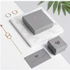 Custom logo gold hot stamping earrings slide drawer paper gift box for jewellery