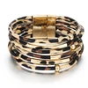Leopard Leather Bracelets For Women 2019 Fashion Bracelets & Bangles Elegant Multilayer Wide Wrap Bracelet Jewelry