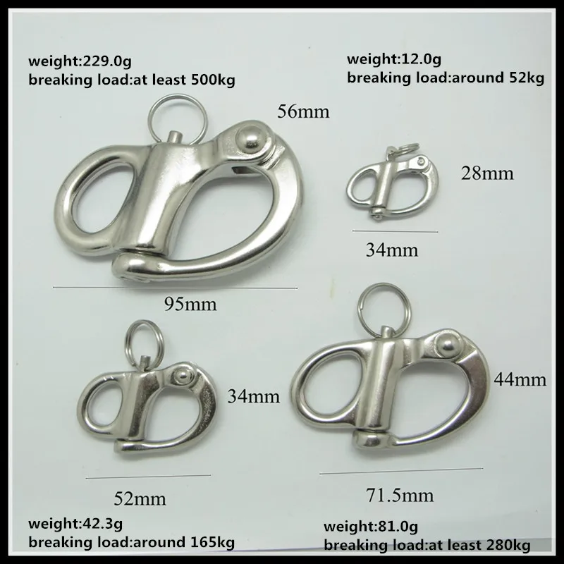 Manufactory 52mm Stainless Steel Snap Swivel Shackle Fixed Eye Manufactory 52mm Stainless Steel Snap Swivel Shackle Fixed Eye For