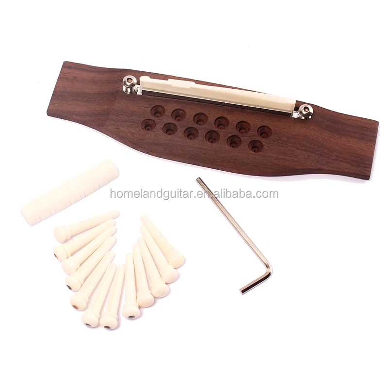 Height Adjustable Rosewood Oversized Acoustic 12string Guitar Bridge W