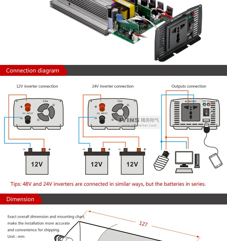 Pretty Price off grid tie inverter 300W modified sine wave inverter