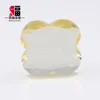 China Factory Lily Shape Yellow Color Double Bevel Glass Gemstone