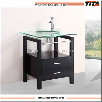 Bathroom Glass Vessel Sink Vanity Combo B059 View Vessel Sink Vanity Combo Tita Product Details From Hangzhou Tita Industry Co Ltd On Alibaba Com