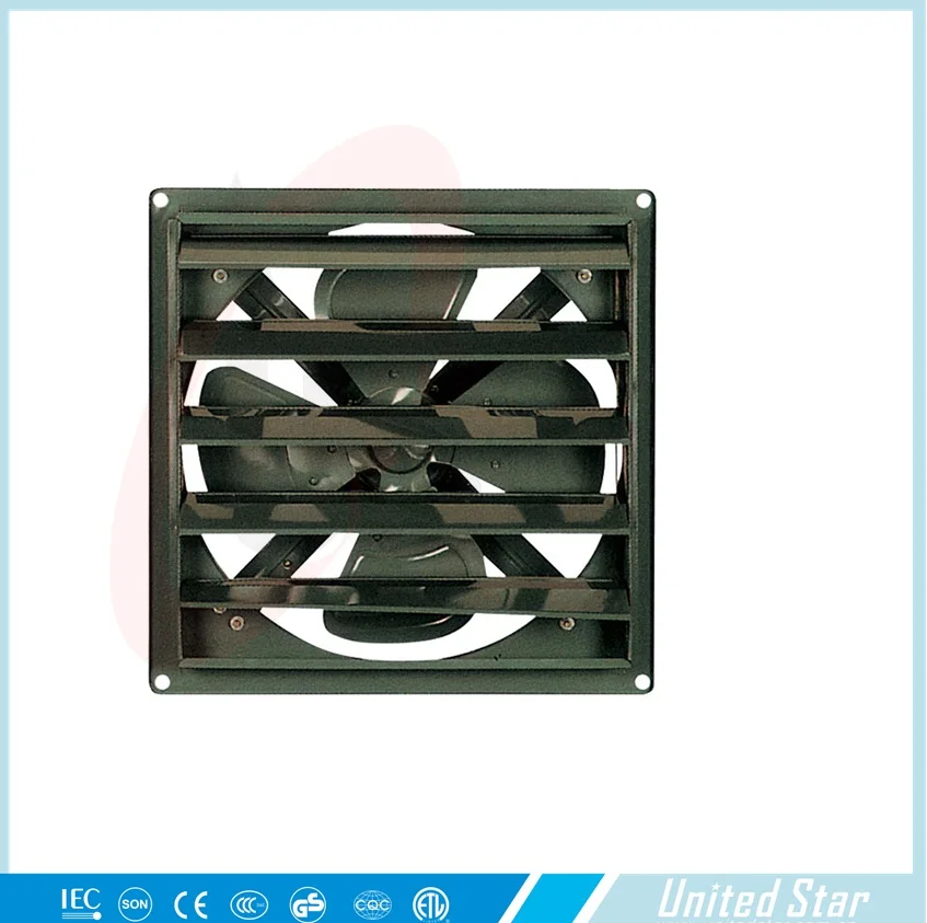 Wall Mounted Smoking Room or Kitchen Exhaust Fan 220V 24 Inch Black