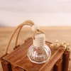 15ml Wholesale High Quality Pumpkin Wooden Cap With Rope clear Glass car Perfume Diffuse Hanging Empty Bottle Hot Stock