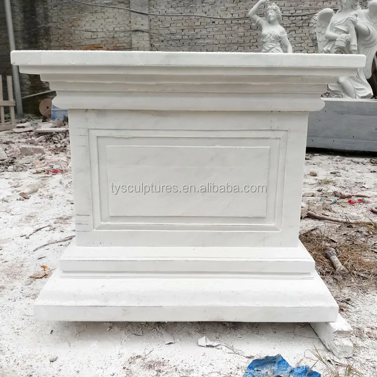 Factory Supplied Large Or Small White Marble Bases Stone Pedestal For