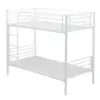 Silver Metal Twin Over Twin Bunk Beds w/ an Attached Ladder & Guardrails on Upper