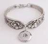 Free Sample Vintage flower design bangle two parts lobster clasp bangle diy snap button charm bangle