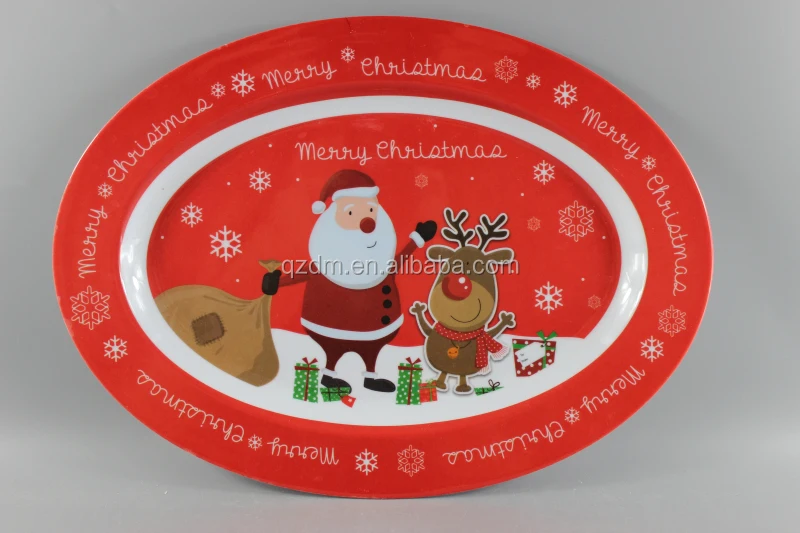 Christmas Melamine Oval Plate 12inch