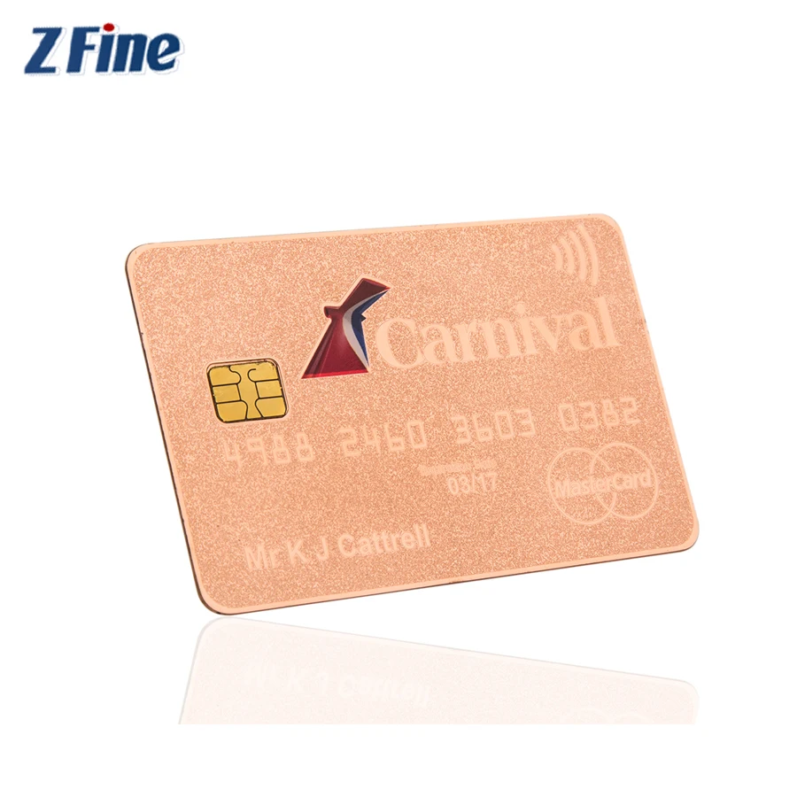 玫瑰金金属芯片名片