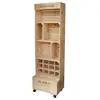 Rustic wood crate display merchandising retail display bin stand rack for wine scotch whisky tequila liquor rum vodka beverage