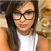 GUVIVI FDA PC custom logo leopard eyewear frames oversized glasses women optical frame eyeglasses