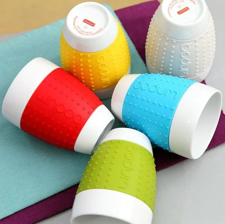 2015 Rubber Ceramic Coffee Tea Cup Tumbler Mug Silicon Rubber Lid