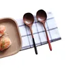 Creative wood tableware environmental protection natural log wooden spoon portable round lipstick black mouse tail spoon