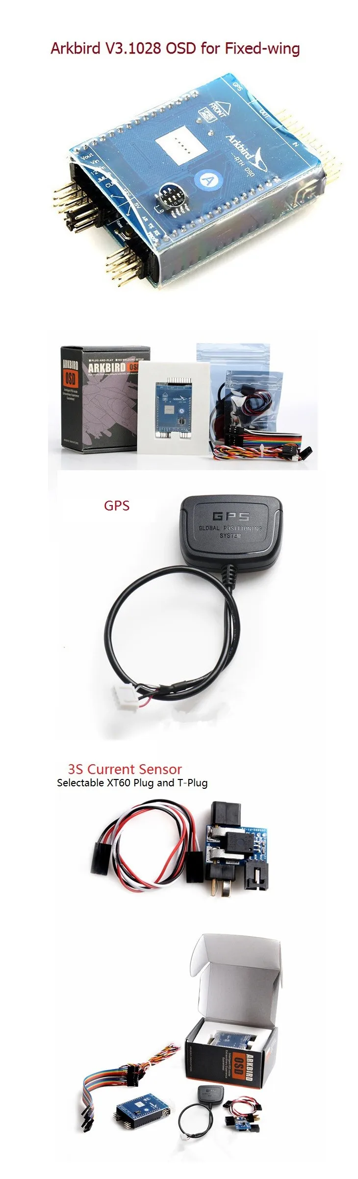 Arkbird Autopilot V3.1028 RTH OSD Flight Controller for Fixed-wing