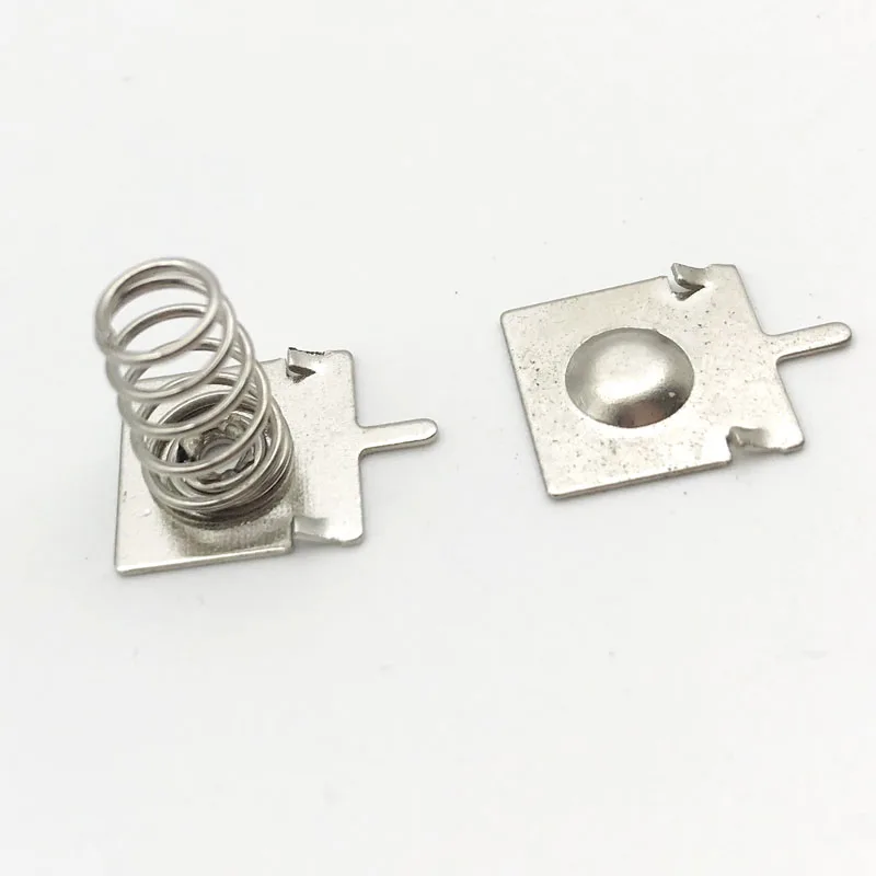 Custom Brass Battery Spring Terminal Connector With Steel Wire Clip