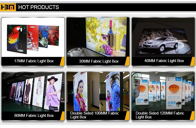 Silicone UV Graphic Backlit Fabric LED Frameless Lightbox