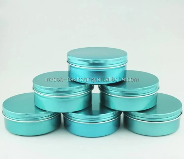 Blue Aluminum Screw Tin Containers For Moustache Wax/beard Balm Tin Jar,Printing Aluminum