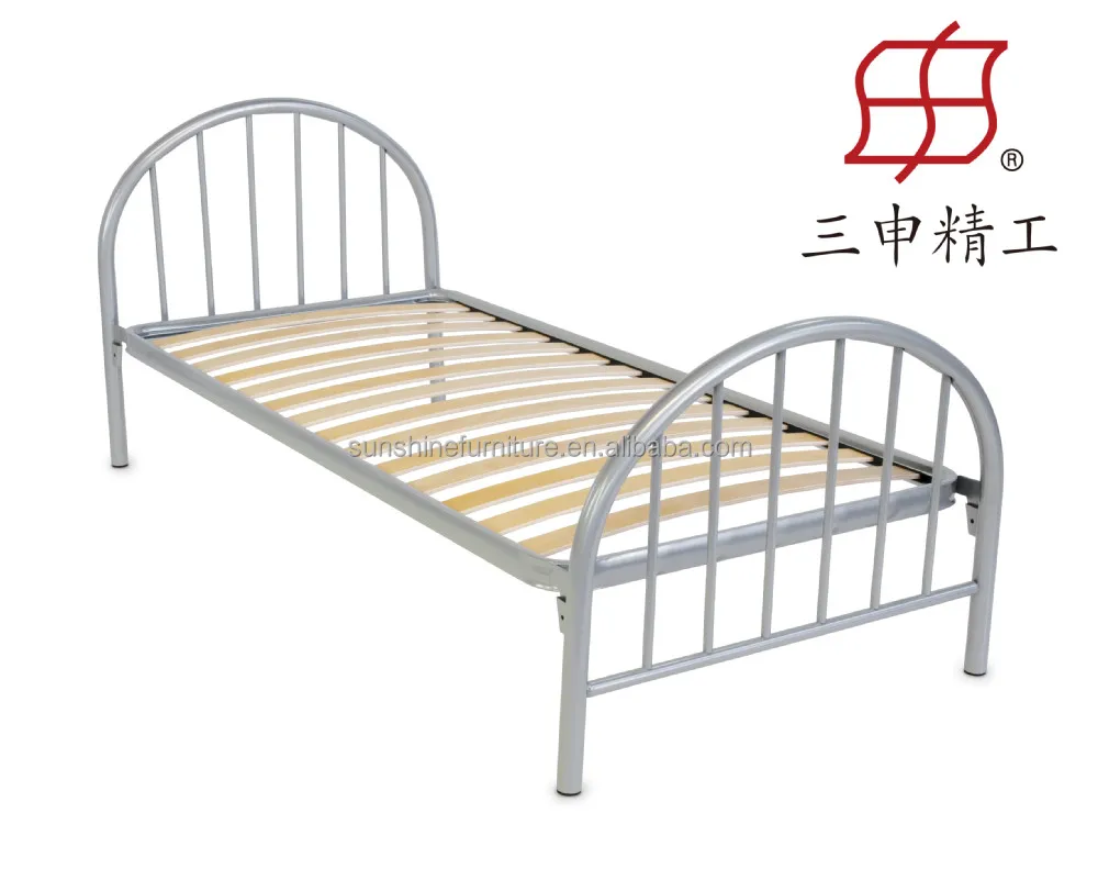 Single Double Queen Size Latest Metal Bed Designs In Wood Slat Bed