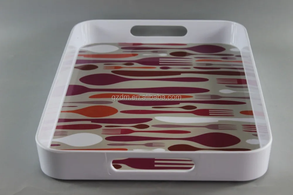 17 Inch/19 Inch 2-Handled Melamine Food Serving Trays