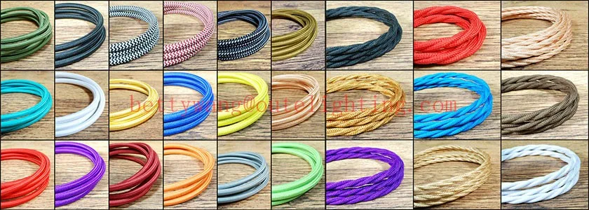 Decorative Lighting Fabric Cable Cotton Textile Braided Electrical Wire Cableelectrical Decorative Lighting Fabric Cable Cotton Textile Braided Electrical Wire Cableelectrical