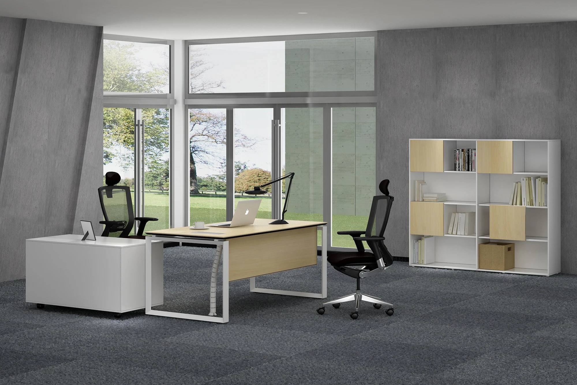 modern antique wood office executive manager desk luxury office table furniture design