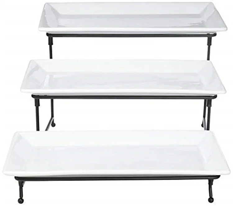 3 tier serving tray cake stand dessert tray food server display rack cheap porcelain white plates