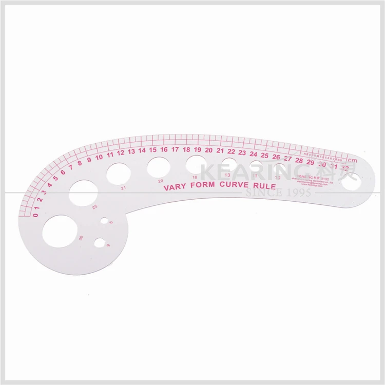 Transparent Tailor French Curve Sewing Ruler Comma Shaped Rulers, Size: 31