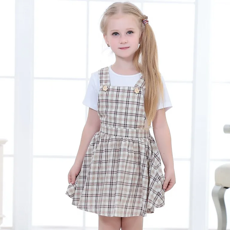 Fashion Kids Clothes Sleeveless Casual Frock Design Dress Girls Strap ...