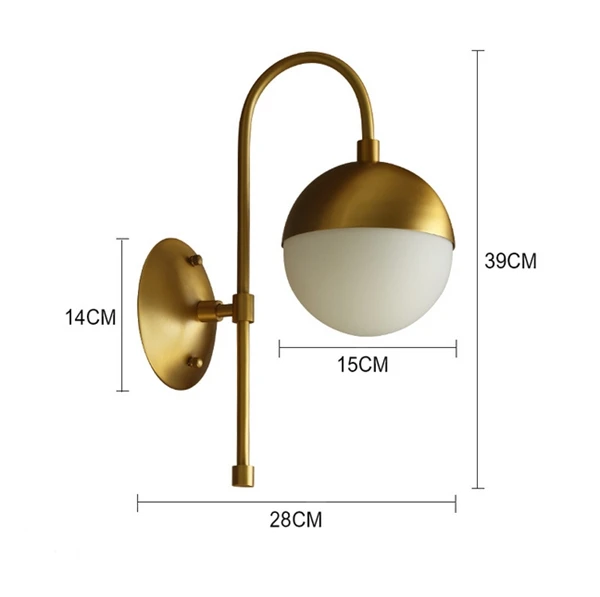 Gold Glass Ball Modern Wall Lamp Led Light Wall Wireless Led Wall Lamp ...