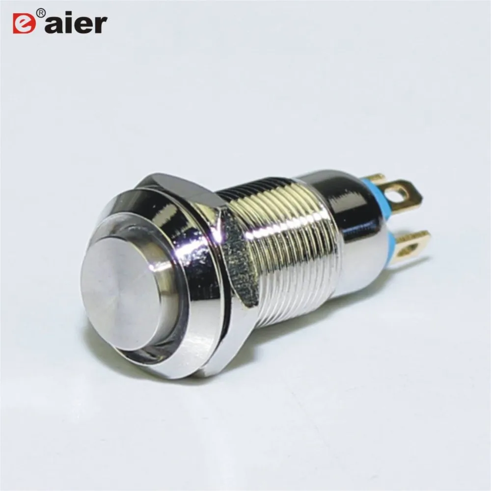 Waterproof 8mm Reset Anti-vandal Electrical 2 Pin Push Button Switch ...