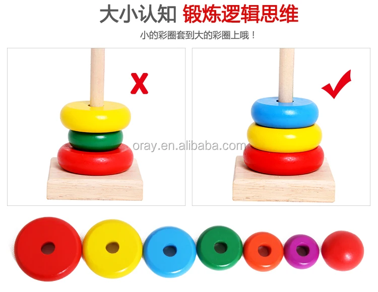 Early education wooden toy of Hanno Tower for preschool kids