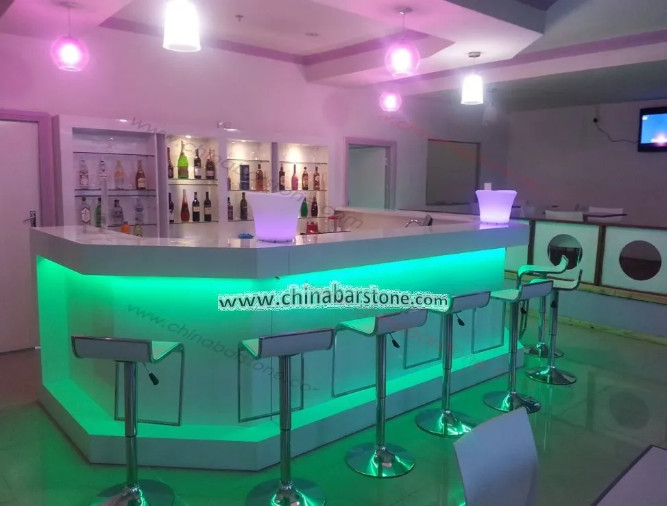 Glossy White Wood Bar Counter Design With Steel Structure Inside Buy