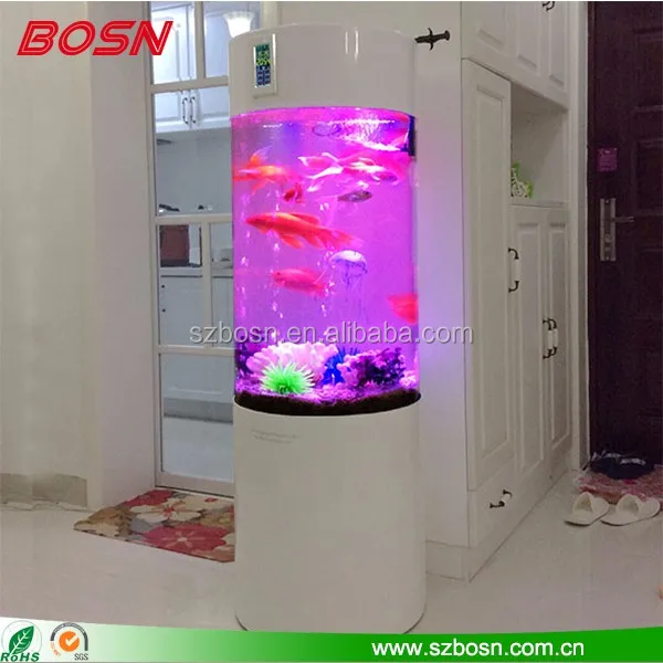 Bosnホット販売円筒状のアクリル水槽水族館パースペックス魚池エアレーターと照明システム Buy Bosn Fish Pond Aerator Bosn Fish Tank Aquarium Bosn Cylindrical Acrylic Aquarium Product On Alibaba Com