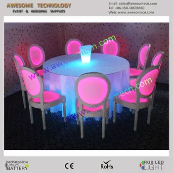 New Style Illuminated Led Acrylic Dining Table Sets Tp760 Set Royal Design French Bistro